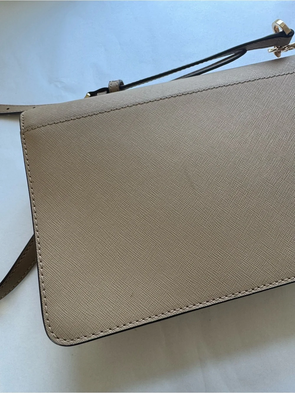 Michael Kors Daniela Saffiano Leather Crossbody Bag Gold Chain